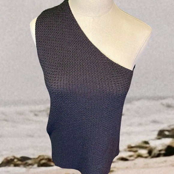 NWOT Free People FP Beach ‘Condado’ One-Shoulder Sweater Top in Charcoal Gray S - Picture 4 of 13
